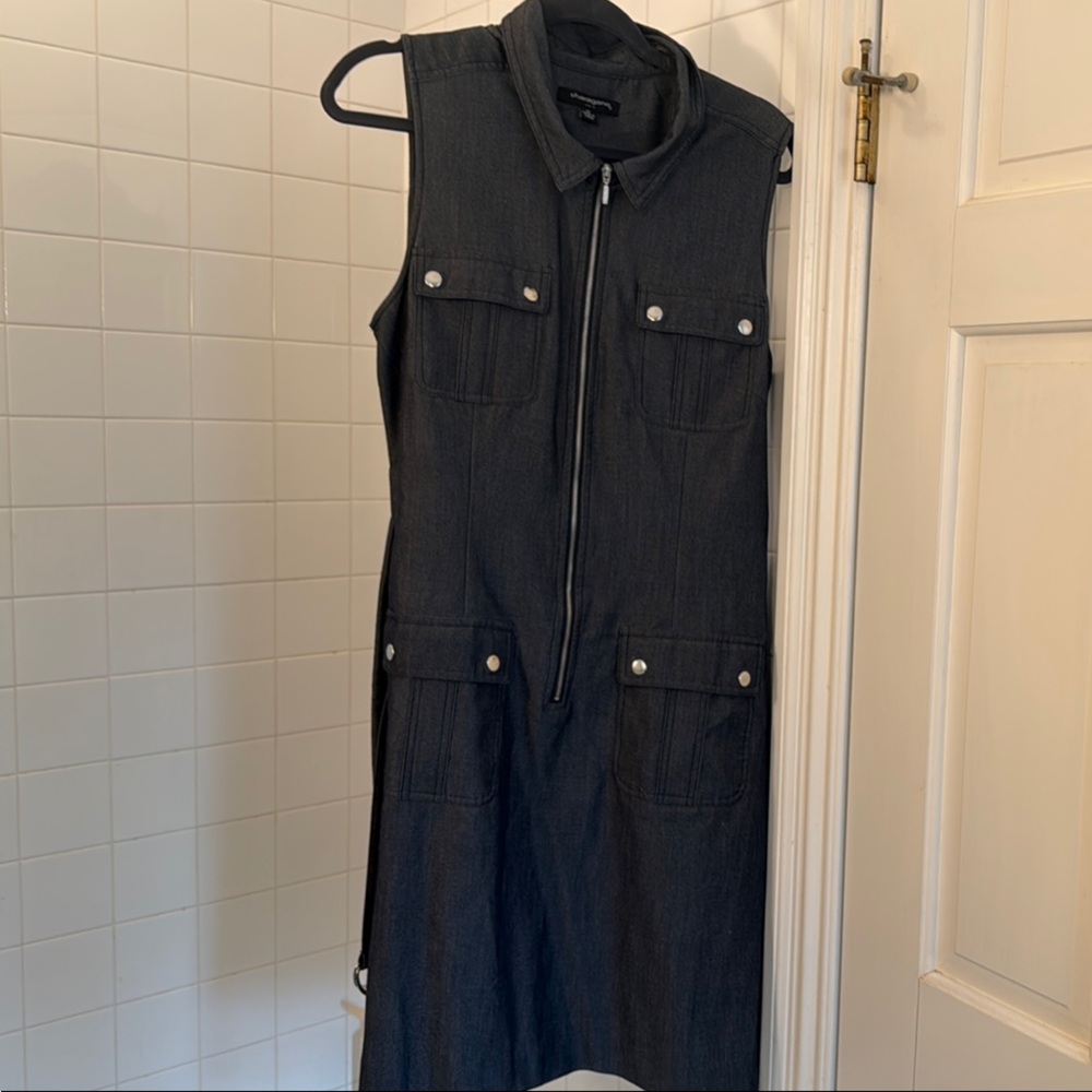 Sharagano 14 Dark Gray Sleeveless zipper dress never worn